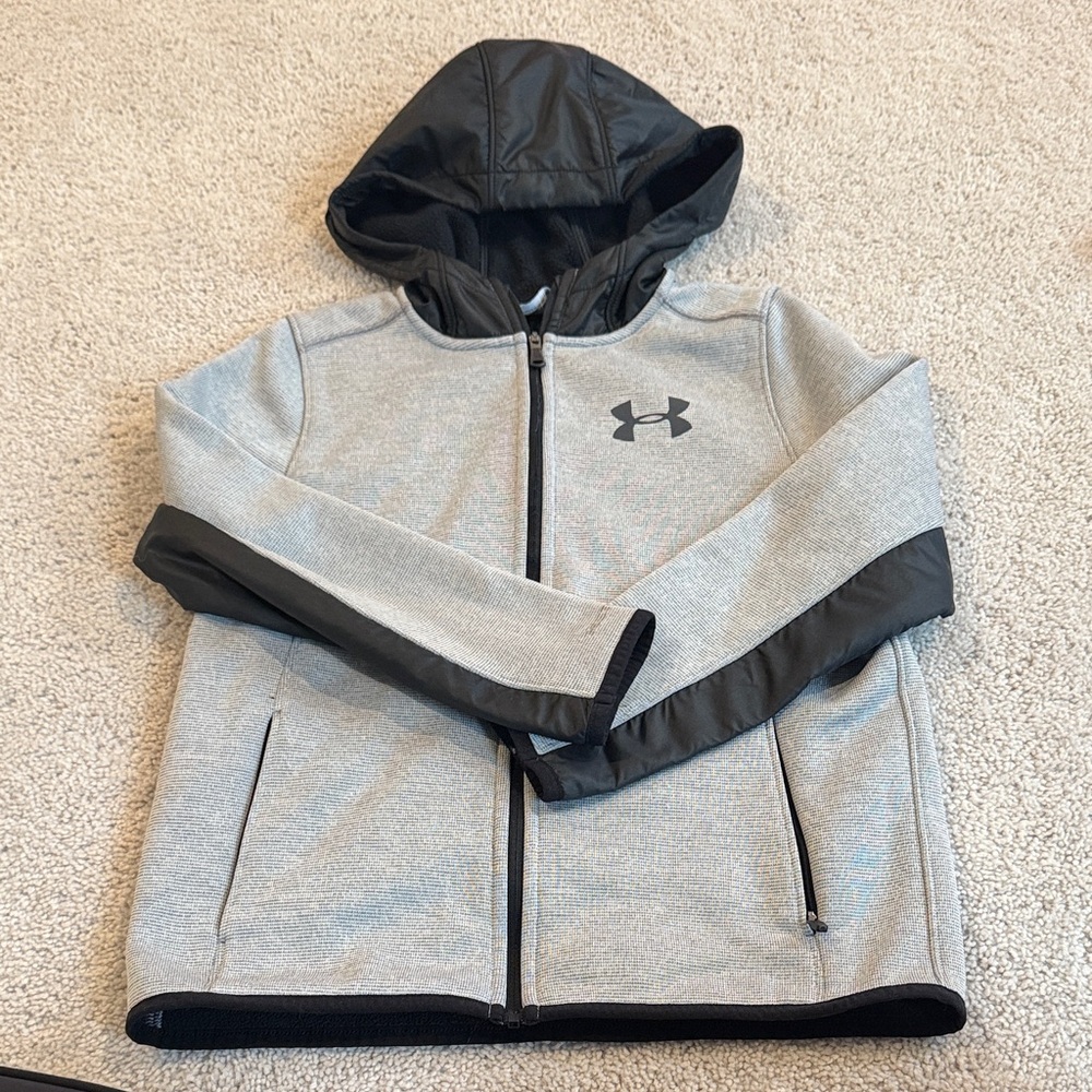 Under Armour Kids' Black and Gray Zip-Up Hoodie